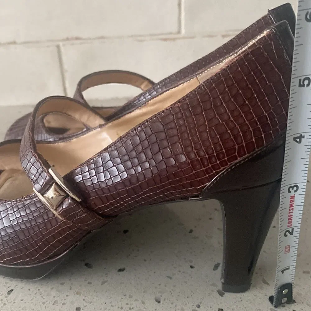 Alex Marie Reagan Women’s Woodberry Mary Jane Peep Toe Heels Pumps Size 8.5M
